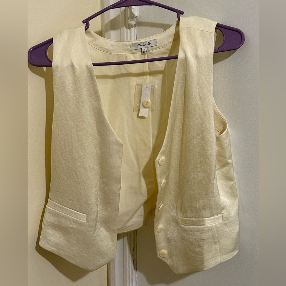 Madewell Button-Front Vest Top NWT